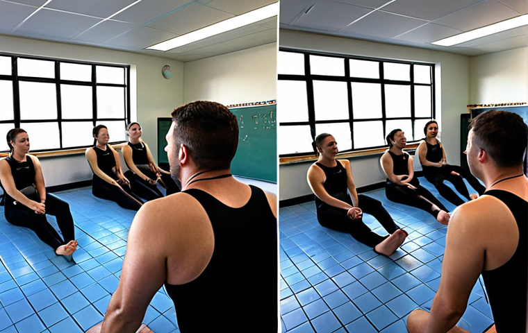 **

A split-screen image. On one side, a crowded classroom setting during a dive instructor training session with many students and one instructor looking overwhelmed. On the other side, a smaller group of students (around 4) receive personalized instruction from an attentive and experienced-looking dive instructor in a modern classroom. The overall tone should emphasize the difference in learning experience between large and small group sizes.

**