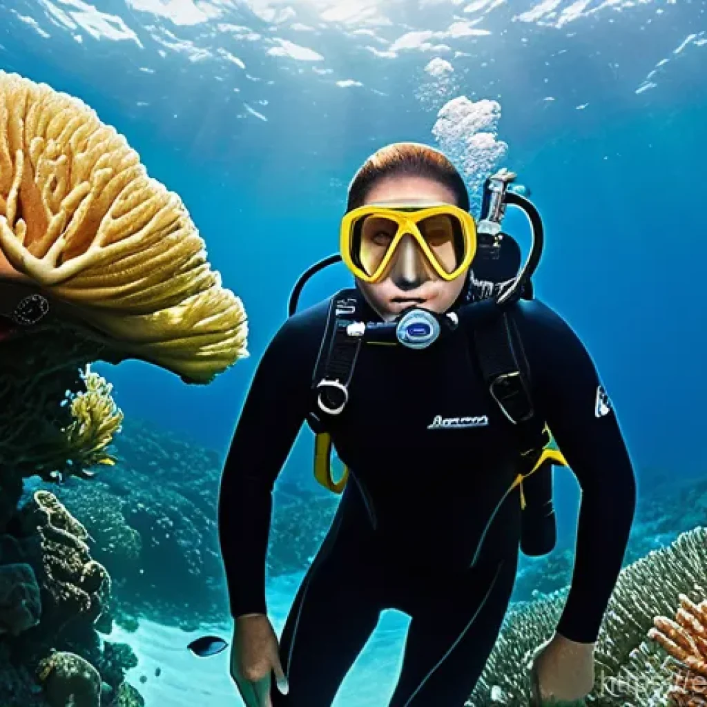 SSI 다이빙 강사 자격증 준비 팁 - **Prompt:** "A highly skilled male SSI diving instructor, demonstrating perfect fin pivot buoyancy c...