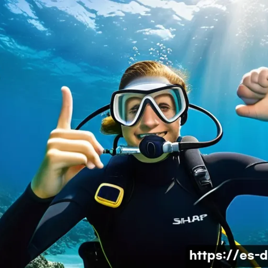 다이빙 강사 실습 과정 생생 후기 - **Prompt:** A vibrant, high-definition image of a skilled female diving instructor, wearing a comple...