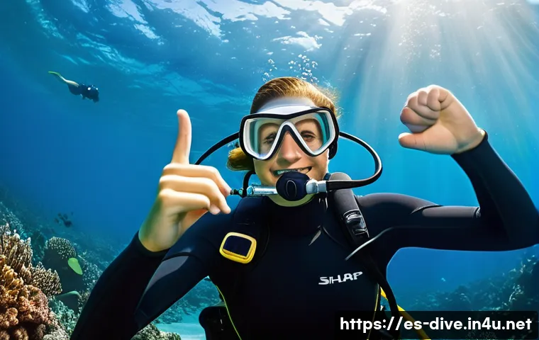 다이빙 강사 실습 과정 생생 후기 - **Prompt:** A vibrant, high-definition image of a skilled female diving instructor, wearing a comple...