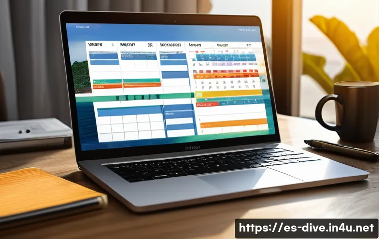 다이빙 강사 워라밸 유지 방법 - A realistic weekly planner scene for a scuba diving instructor working in a tropical coastal town, s...